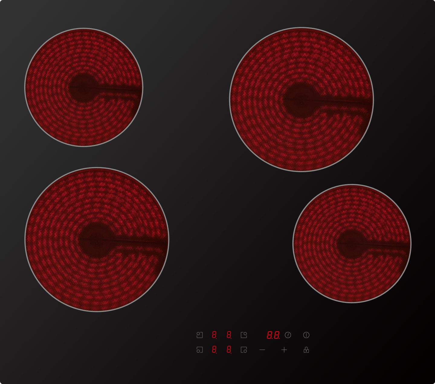 60cm 4 Zone Ceramic Hob – 6000W Touch Control - Supply & Install